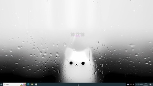 雨天玻璃猫咪