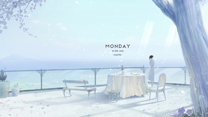 4k 唯美海边少女