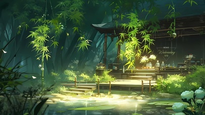4k竹林小亭