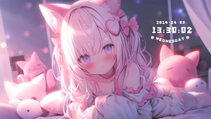 清纯粉发猫耳娘	