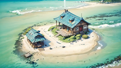 海岛上的小屋