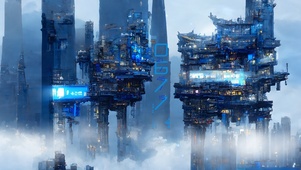 唯美炫酷科技高楼城市