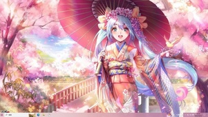 撑伞的二次元少女