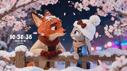 浪漫氛围雪天朱迪尼克