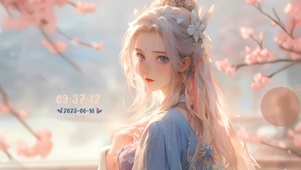 桃花清新少女
