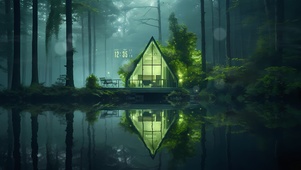 静谧林中荧光小屋