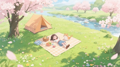 和猫咪一起露营