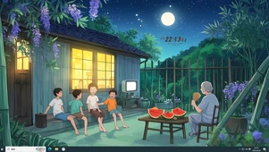 童年夜晚外婆小院