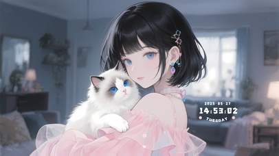 清纯短发猫系女孩