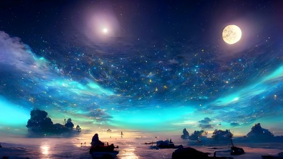 唯美梦幻星海月