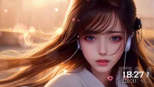 4k 清纯耳机美女16