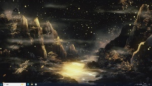 暗谷流金碎月河-桌面主题