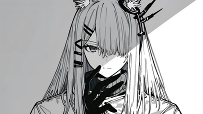 黑白冷漠少女-霜星