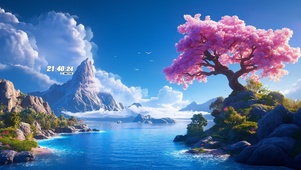 海岸樱花树
