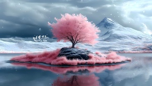 湖边的树