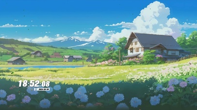 蓝天白云花草树木