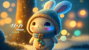 唯美雪中兔兔