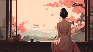 唯美少女背影