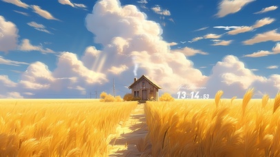 唯美麦田小屋	
