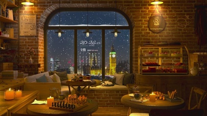 唯美雪天咖啡屋