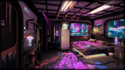 4K霓虹科幻赛博房间