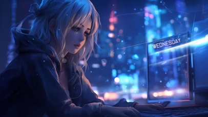 夜晚女孩