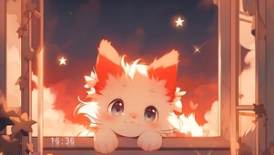 可爱窗台猫咪