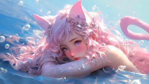 水面可爱女孩
