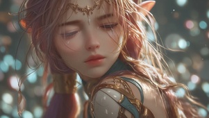 4K金发精灵少女