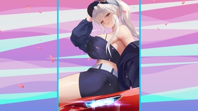 唯美二次元赛车美少女