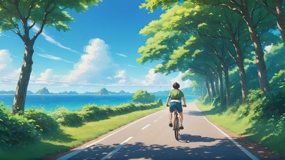 海边小路骑行