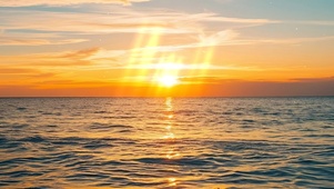 海上落日