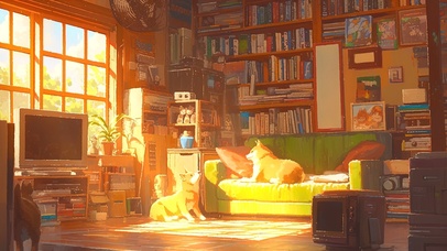 治愈阳光小狗卧室