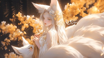 唯美治愈九尾狐	