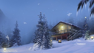 唯美治愈森林雪景