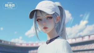 白发活力少女