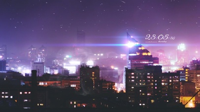 4k 夜晚城市星空