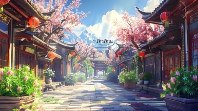 唯美樱花古镇