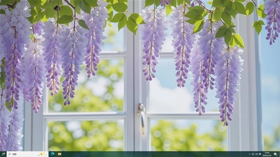花窗写绿意主题