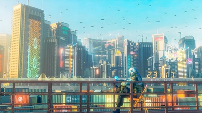 4K赛博朋克城市高楼