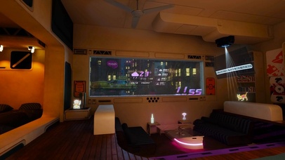 赛博朋克雨夜房间