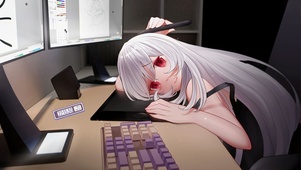 4K 电脑房间少女