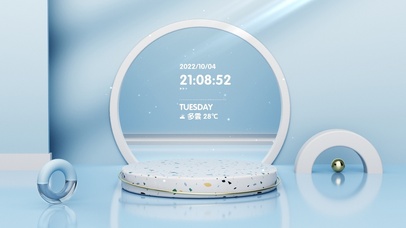 4K蓝色清新几何桌面