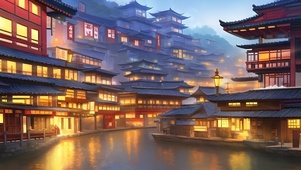 古风小城-灯火通明