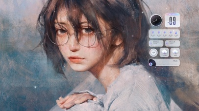 清新插画美少女