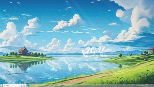 绿色治愈动漫场景-桌面主题