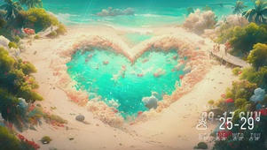 爱心海滩壁纸