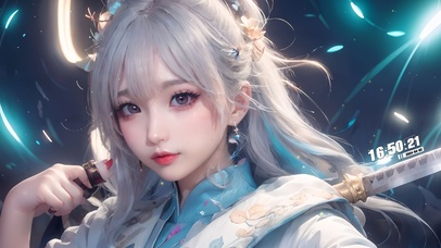 唯美可爱银发少女