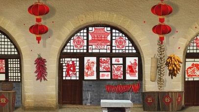 2022新年窗花（带真实时间）