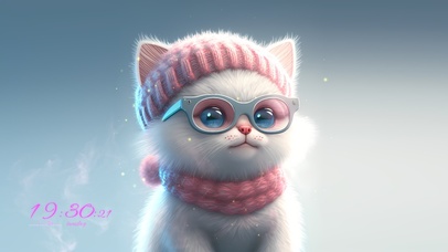 可爱冬季围巾猫咪